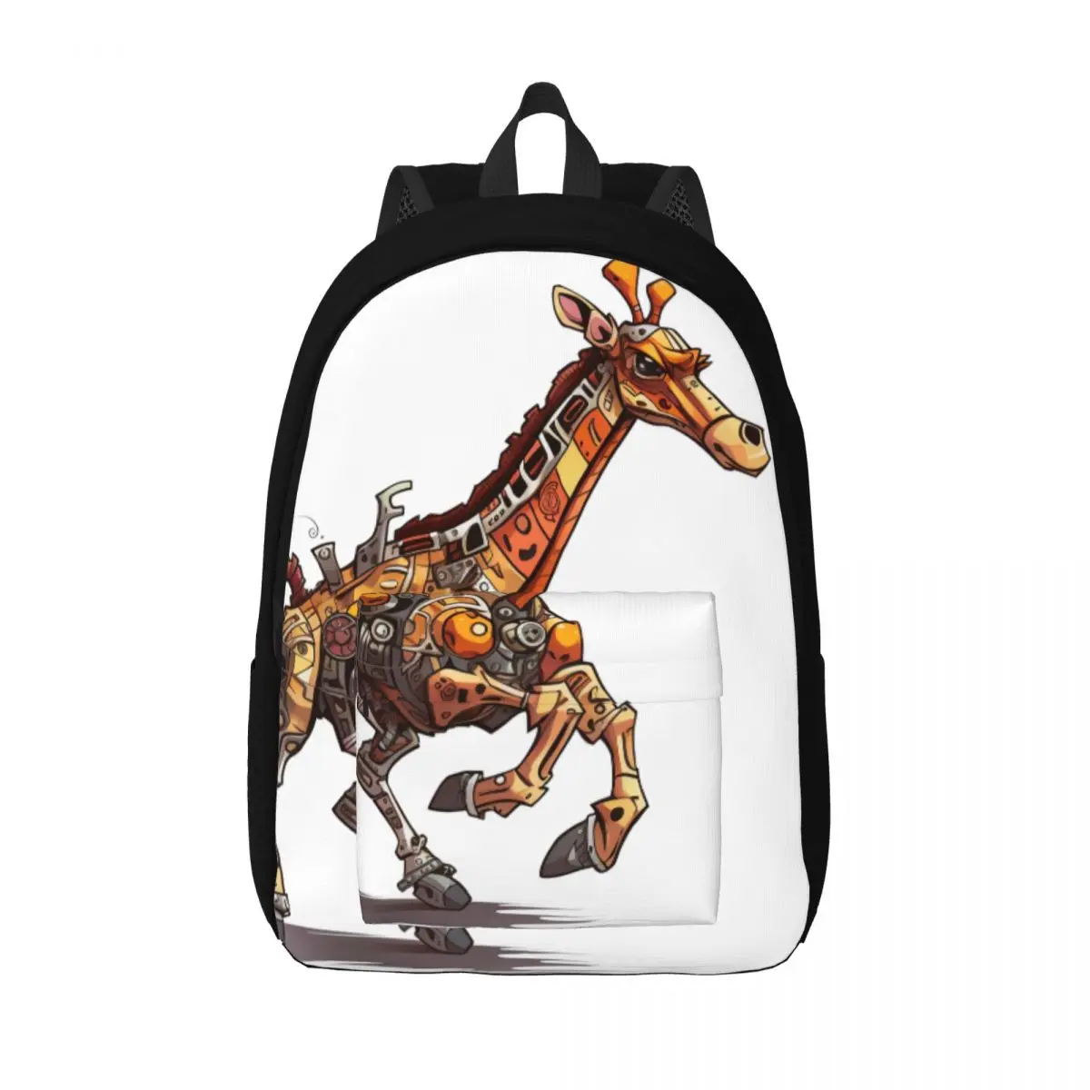 

Giraffe Canvas Backpacks Drawing Style Cartoon Bag Picnic Backpack Large Fun Bags