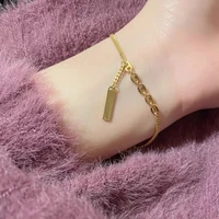 exquisite gold color stainless steel bracelet for women new fashion golden pig nose chain metal plate pendant bracelets jewelry