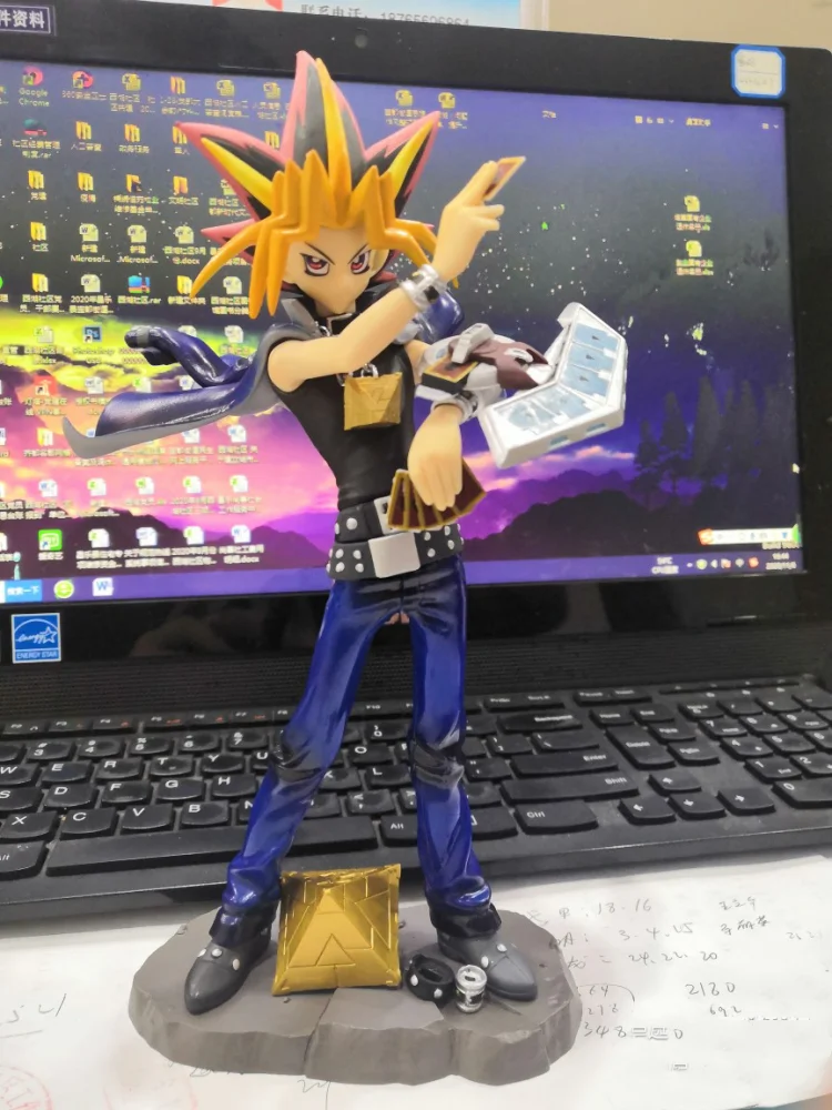 

20cm Anime Figure Yugioh Model Dolls Figurine Manga Yugi Muto Pharaoh Yu-gi-oh Atum Action Figure Collectible Children Toy Gift