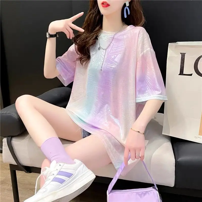 

Summer Women Rainbow Shirt Fashion Short Sleeve Stranger Things T Shirt Women Shirts
