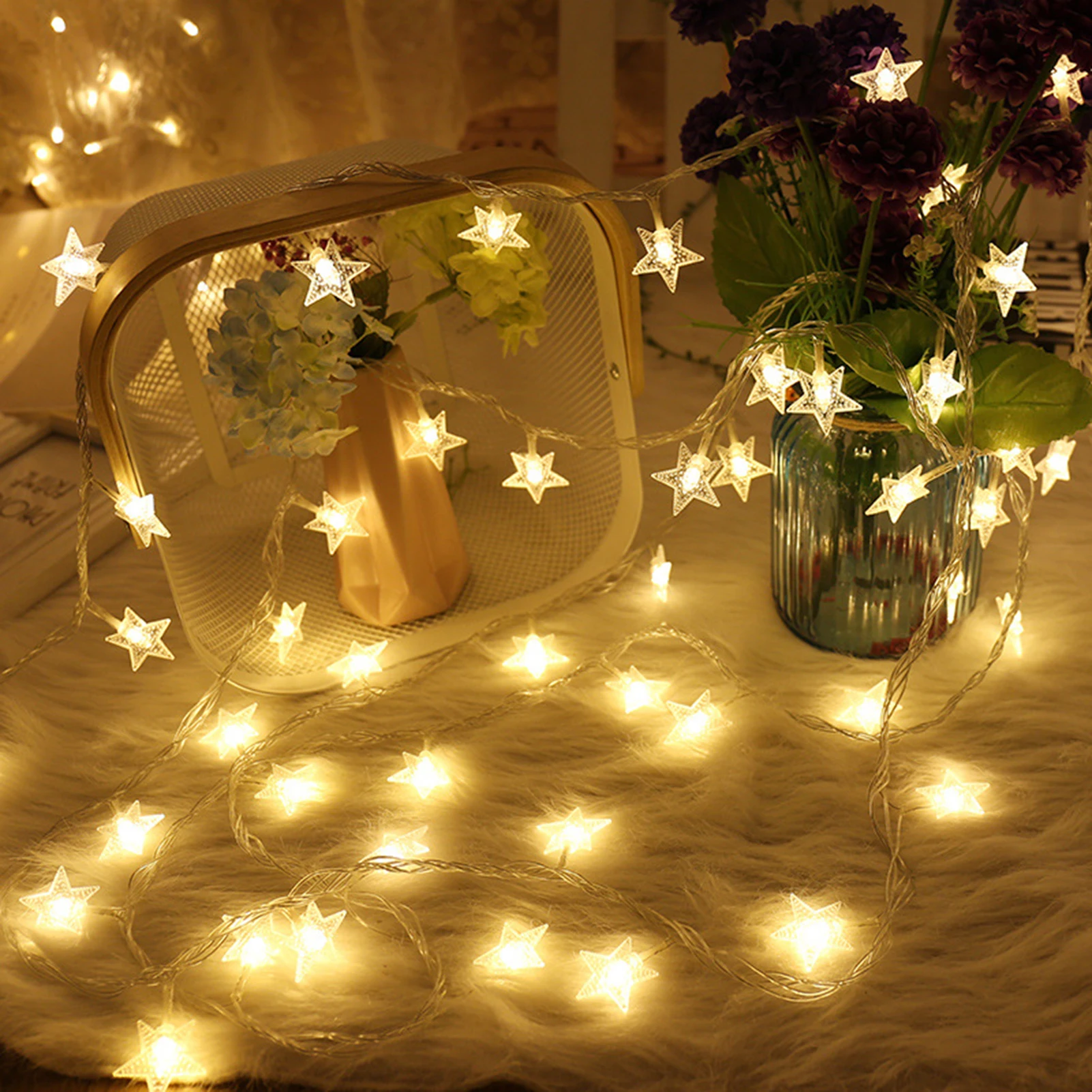 

Star Battery Box String Light Room Decoration Christmas Holiday Party Light Outdoor Camping Decorative Modeling Hanging Lamp