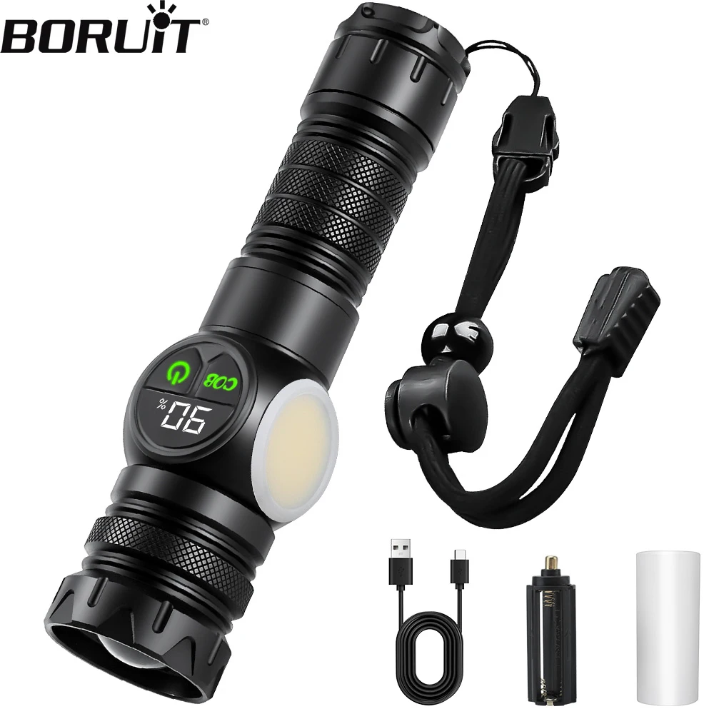 BORUiT Фонарик 800LM с зумом