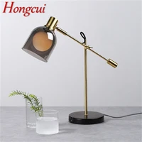 hongcui nordic table lamp contemporary simple design led desk bedroom home decorative parlor light
