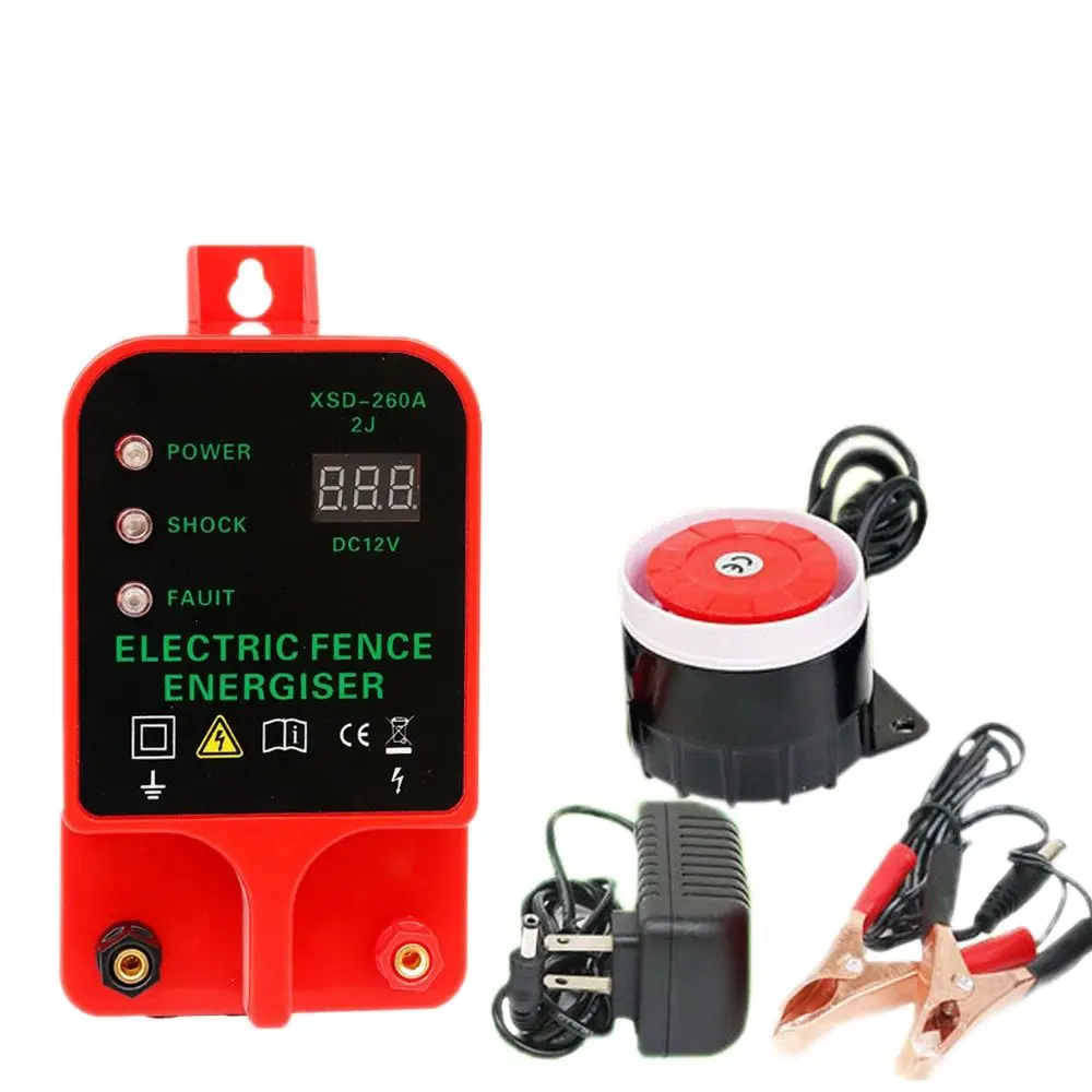 Shepherd Fence Animals Alarm Pulse Controller Poultry Farm Electric Energizer LCD Charger High Voltage High Decibel Tools 10KM