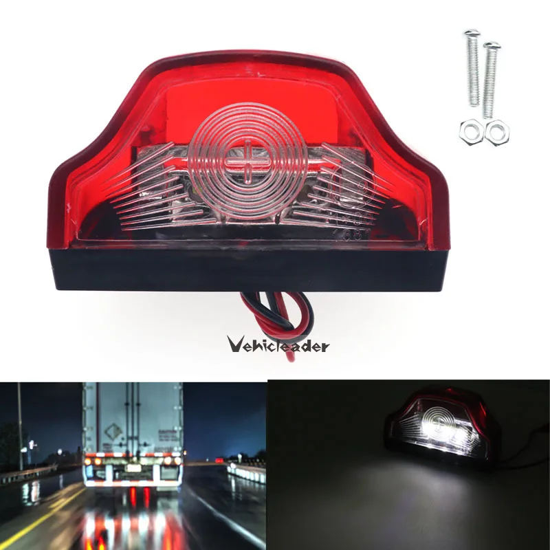 

12V-24V Trailer License Plate Lights White 3LED E9 Listed Licence Tag Lights Car Accessories for Trailer Truck UTV