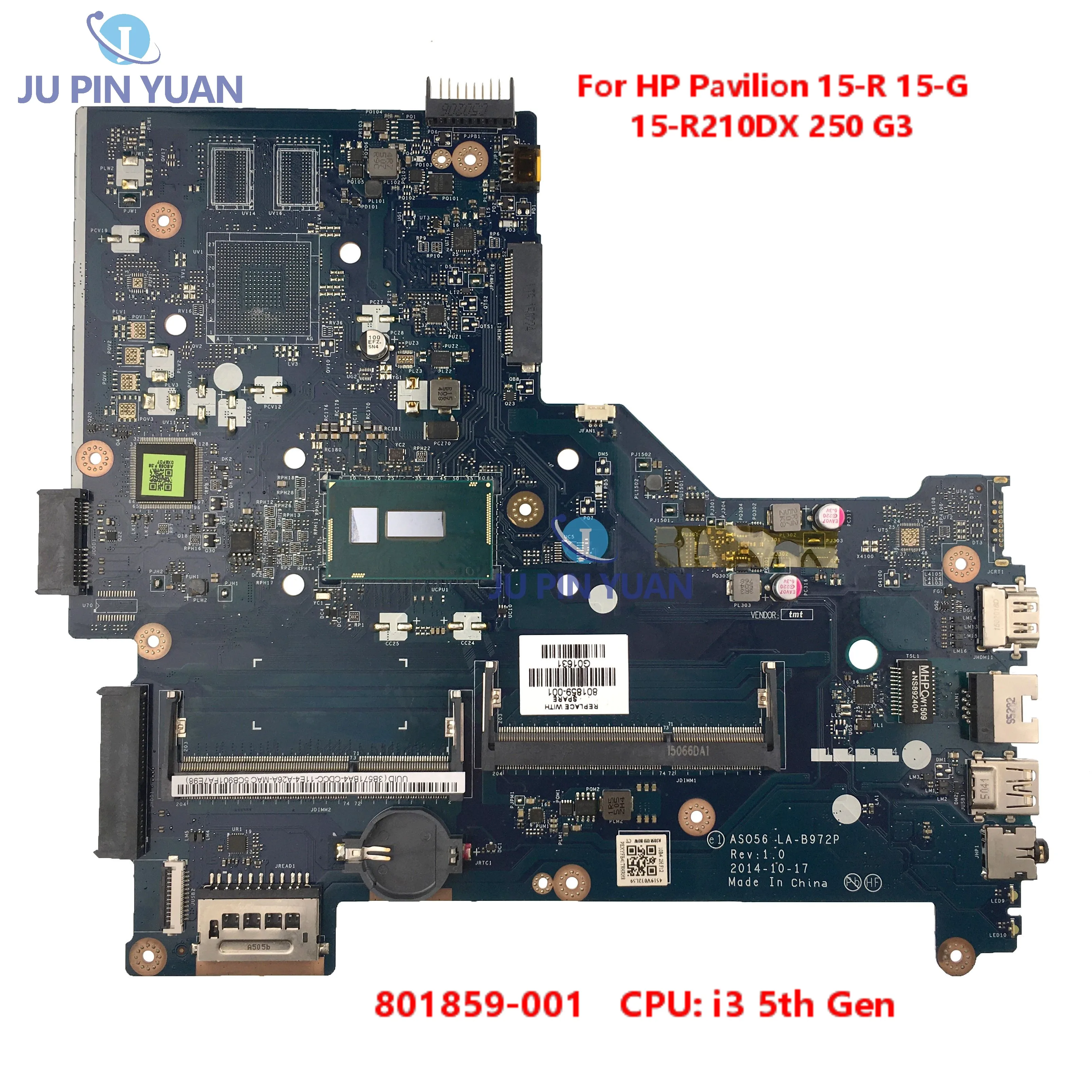 

Для HP Pavilion 15-R 15-G 15-R210DX 250 G3 ноутбук материнская плата 801859-001 801859-501 материнская плата LA-B972P