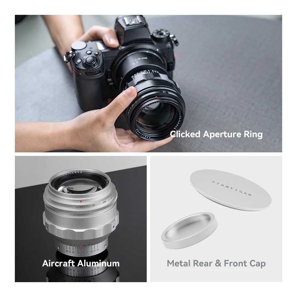 Полнокадровый объектив TTArtisan Silvery 75mm F1.5 с ручной фокусировкой Swirly Bokeh Magic Lens M42-Mount