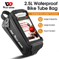 west biking bike bag 2 5l large capacity car front package bicycle phone holder mountain bolsa para bicicleta bike accessories