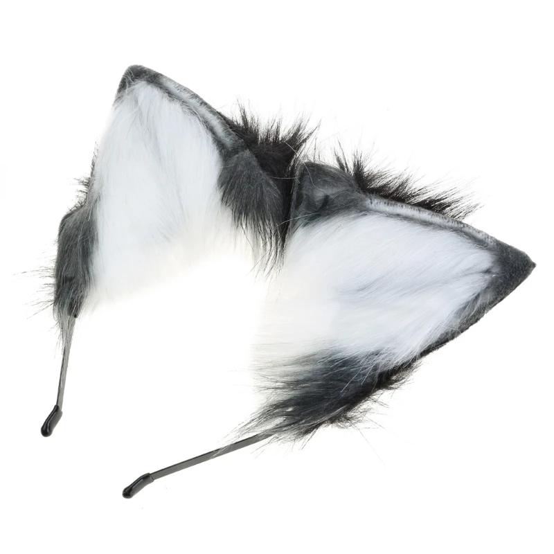 Y166 милый меховой пушистый волчий хвост регулируемый ремень повязка на голову