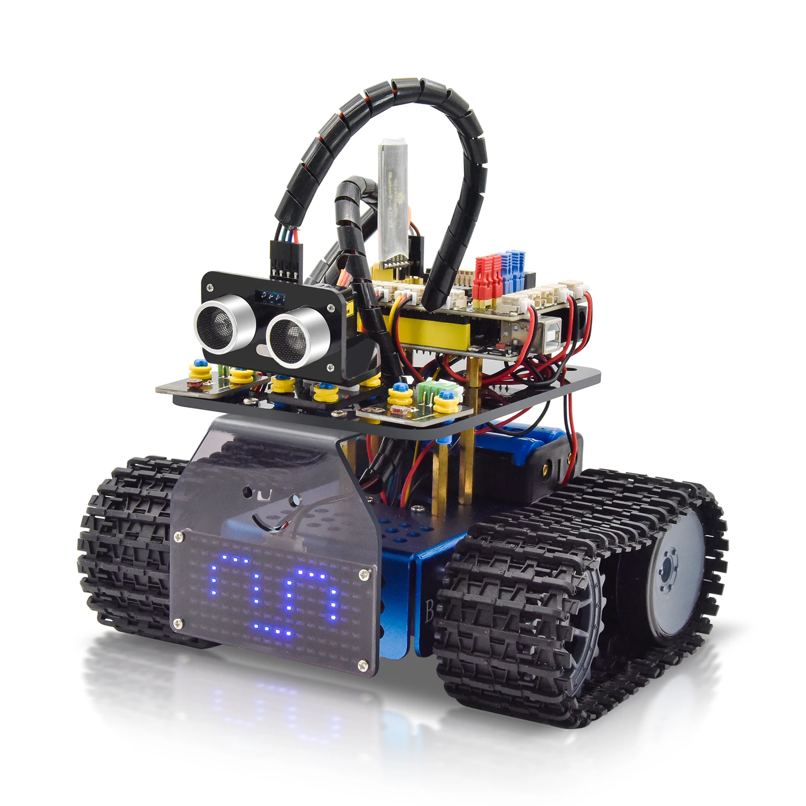 New Keyestudio Mini Smart Tank Robot V3.0 For Arduino Kit Robot Car DIY Programmable STEM Toys Compatible With Arduino&Mixly