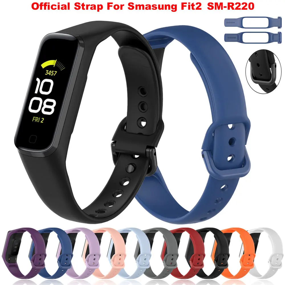 

Официальный силиконовый спортивный ремешок для часов Samsung Galaxy Fit2, сменный Браслет для часов, ремешок для Galaxy Fit 2 SM-R220