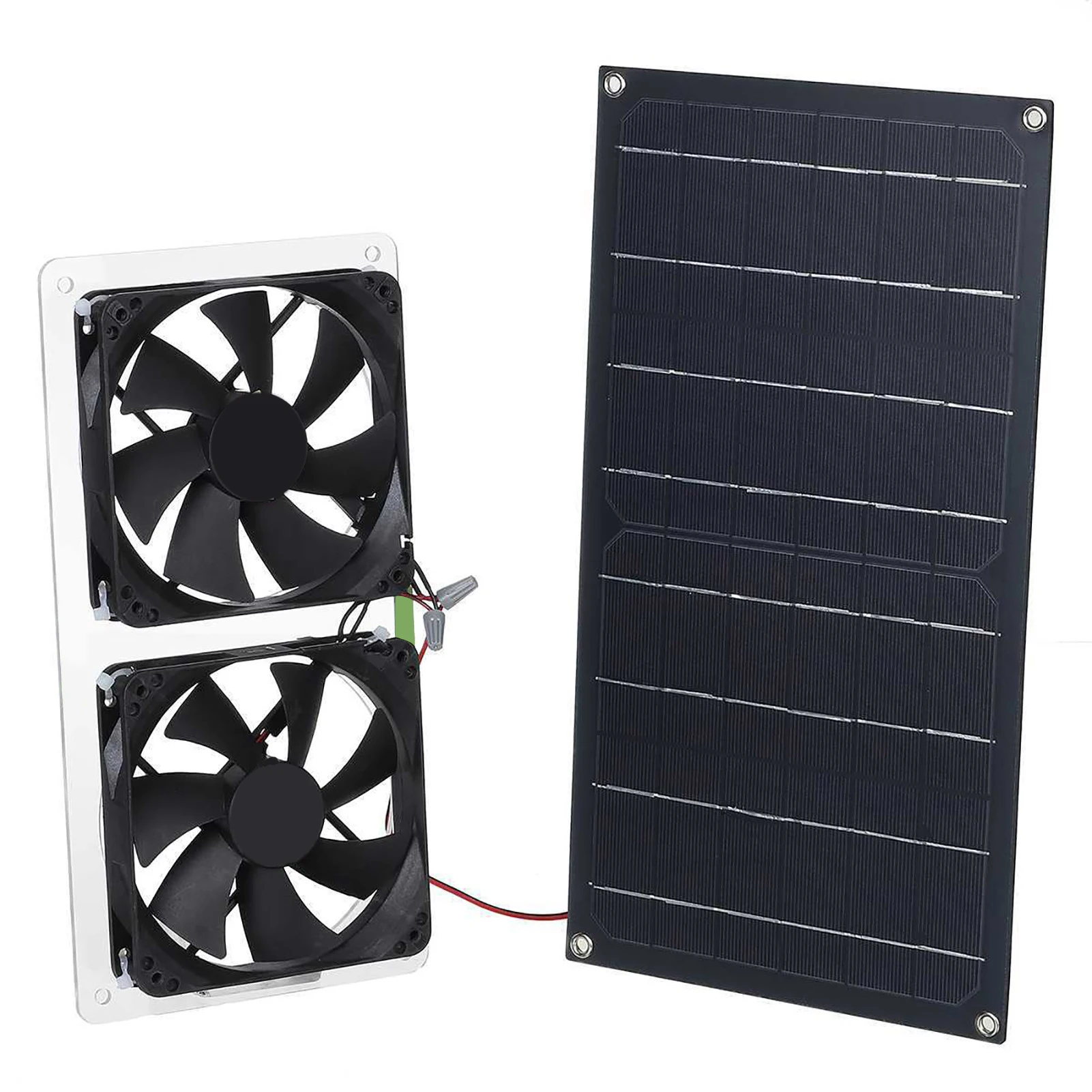 

100W Weatherproof Solar Panel Powered Exhaust Fan For Chicken Coop GreenhouseTwo Fans Equipped Solar Power Fan Roof Vent Window