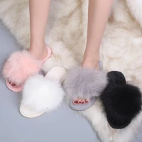 winter new house women furry slippers warm faux fur flat bedroom ladies shoes slip on indoor slides women fur slippers