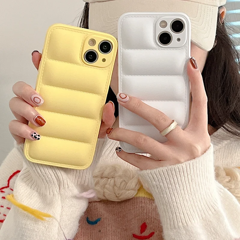 

Fashion Brand Cover The Puffer Case For iPhone 11 12 Pro Max Soft Cover 2022 Down Jacket Phone Case For iPhone 13 Pro Max 12 11