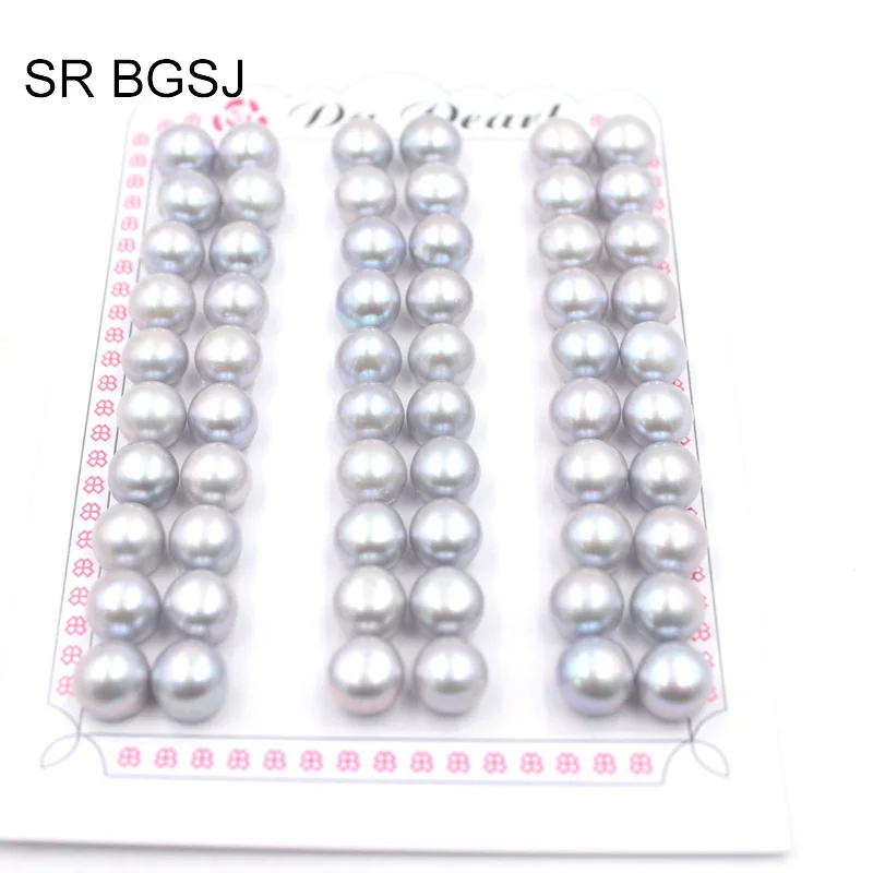 

Free Shipping 8-8.5mm 5 Colors Half Hole Pearl Beads Super Luster Natural Freshwater Pearl In Pairs DIY Pearl Jewelry