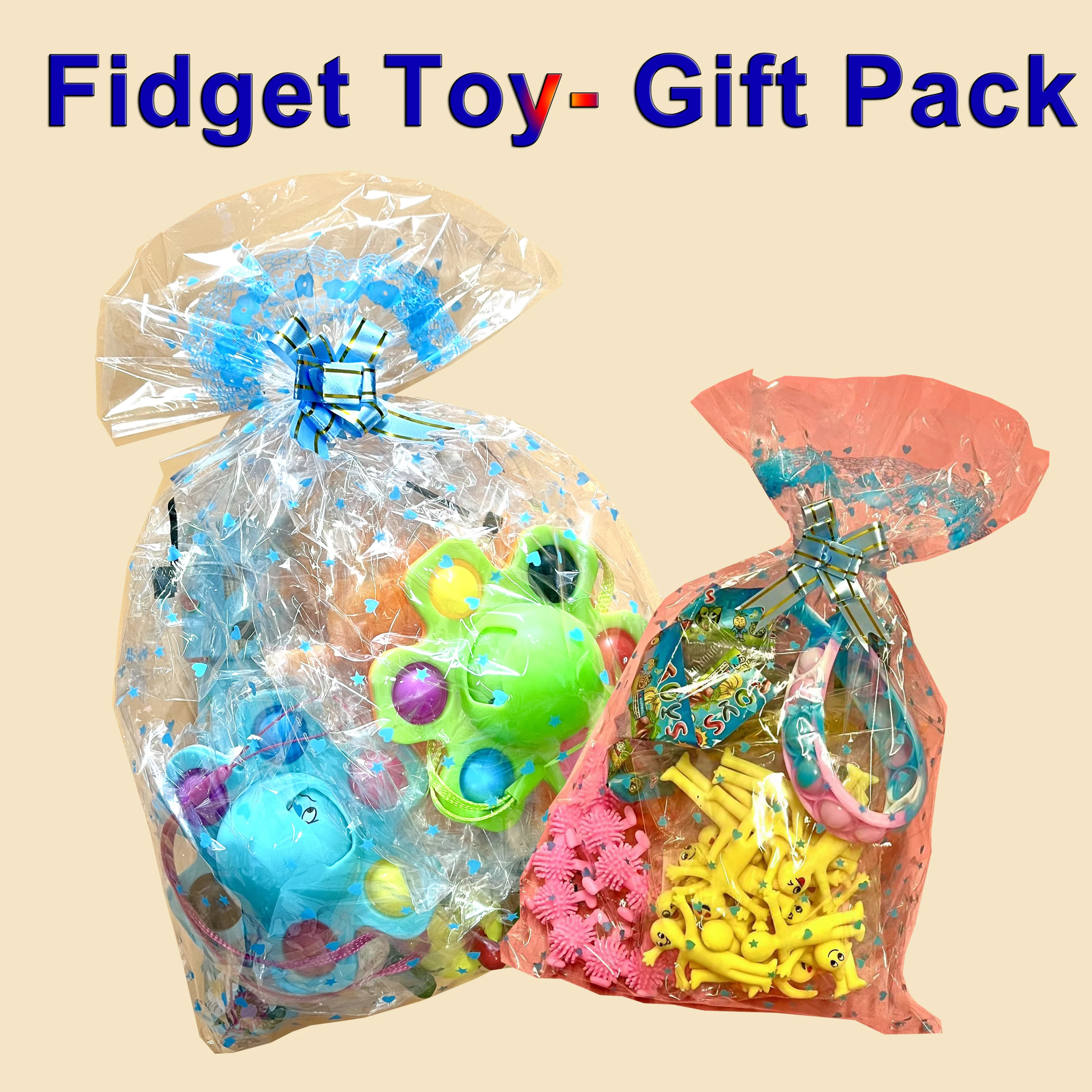 Paquete de juguetes Prize Goodies, Spinner inquieto, juguete para apretar, pelota hinchable...