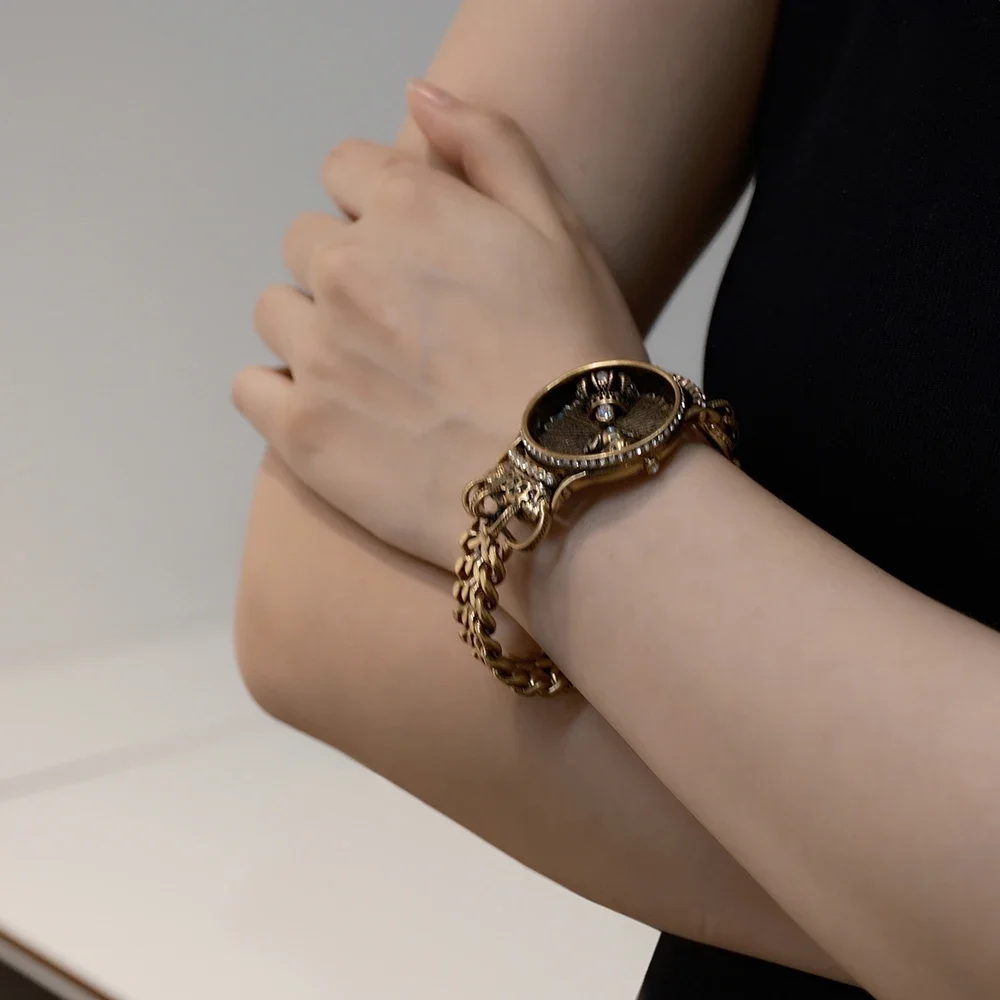 Женский винтажный браслет в виде королевской короны и лягушки