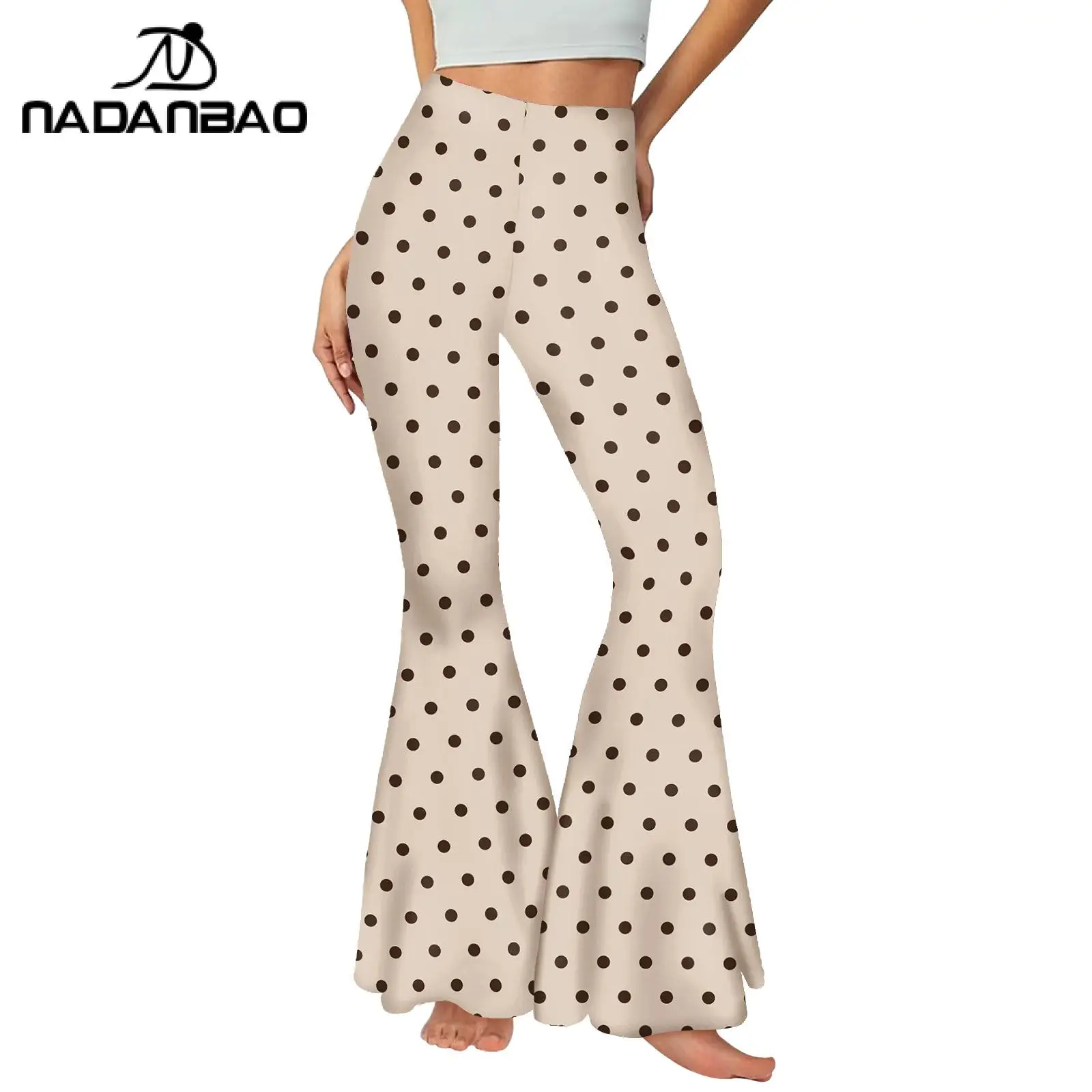 Nadanbao женские широкие брюки с принтом в горошек леггинсы для йоги колготки отдыха