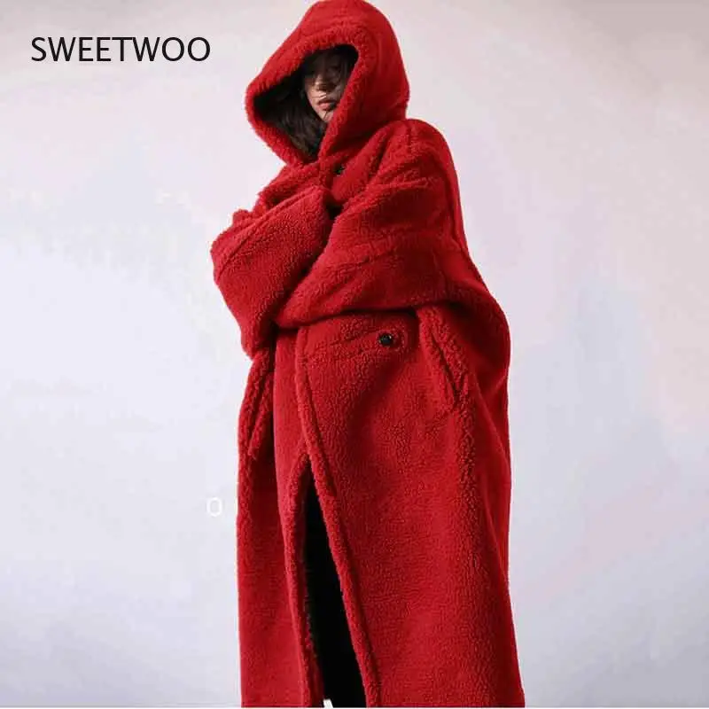 Female Fur Faux Fur Casual Women Coat 2022 Winter Fashion Warm Hooded Lapel Medium Length Women Fur Coat Contracted Slim tide