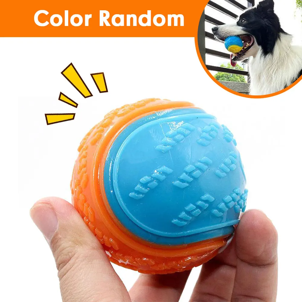 

Dog Toy Pet Rubber Ball Toys Squeaking Interactive Puppy Chewing Toys For Small Large Dogs Training Playing Teeth Cleaning