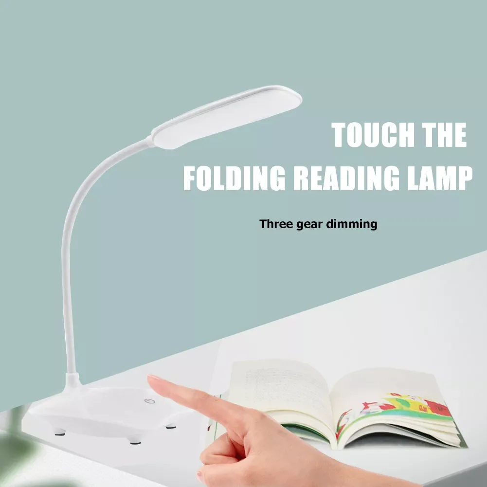 

2023NEW Reading Table Lamp Bright Foldable Dimmable Touch Desk Lamp DC 5V USB Powered 6500K Night Light Eye Protection Study Lig