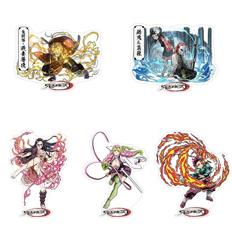 

Japan Anime Demon Slayer Cartoon Figure Kamado Tanjirou Nezuko Agatsuma Zenitsu Acrylic Model Stand Toys Desktop Decoration