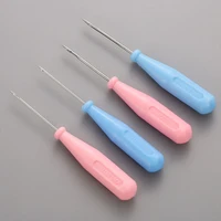 hot steel stitcher sewing awl shoes bags hole hook diy handmade leather tool plastic handle cone shoe repair sewing needles