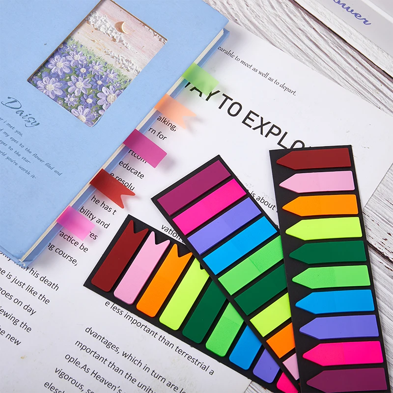 

10 цветов флуоресцентные прозрачные Стикеры, закладки для книг, стикеры, индекс, маркер для школы и офиса