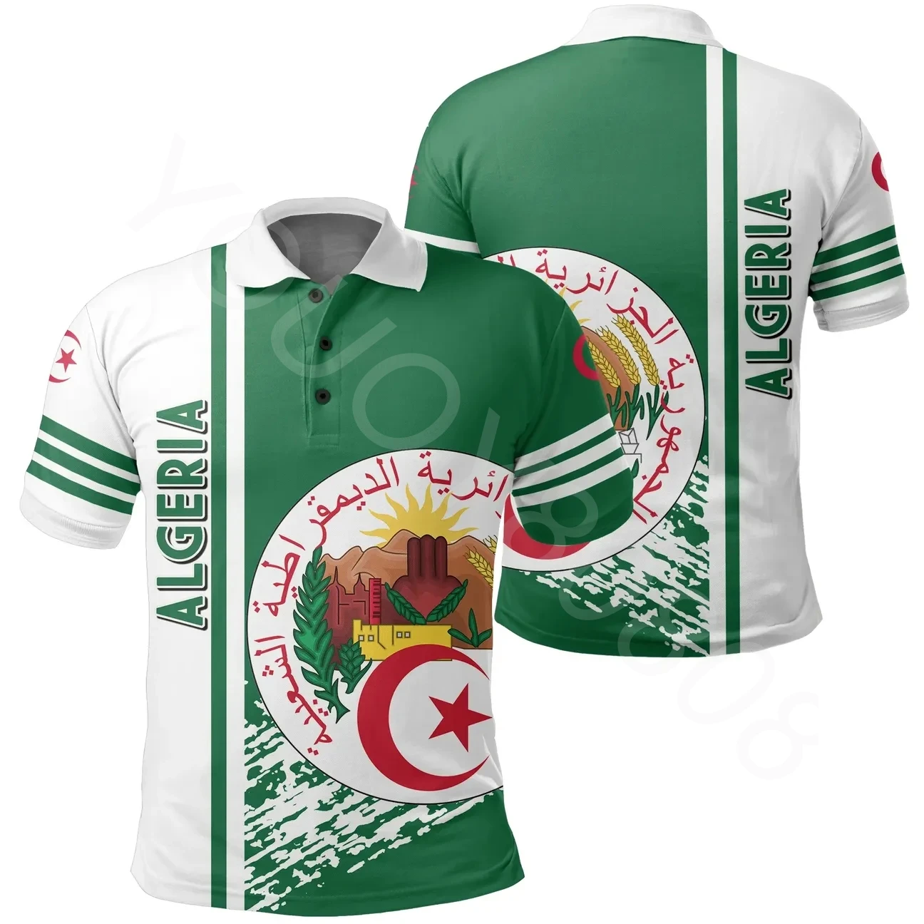 

Мужская летняя рубашка-поло с принтом, цвета слоновой кости