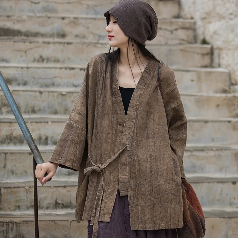 Рубашка женская хлопковая в китайском стиле с воротником-стойкой