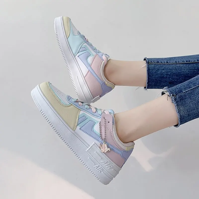 2023 New Trend Student Macaroon Girl Small White Shoes Street Casual Shoes.