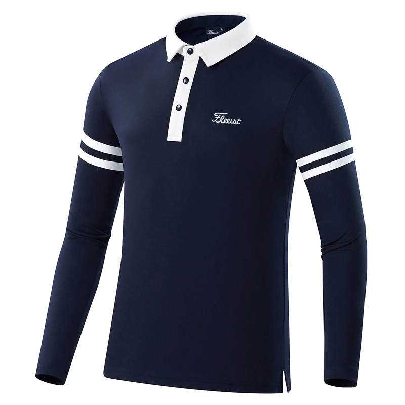 2023 Spring Golf Clothing Men Breathable Quick Dry Outdoor Sports Sweat Absorption Long Sleeve Polo Shirt Tide Top