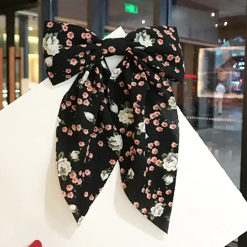 Новые корейские Цветочные заколки для волос с бантом-бабочкой элегантные