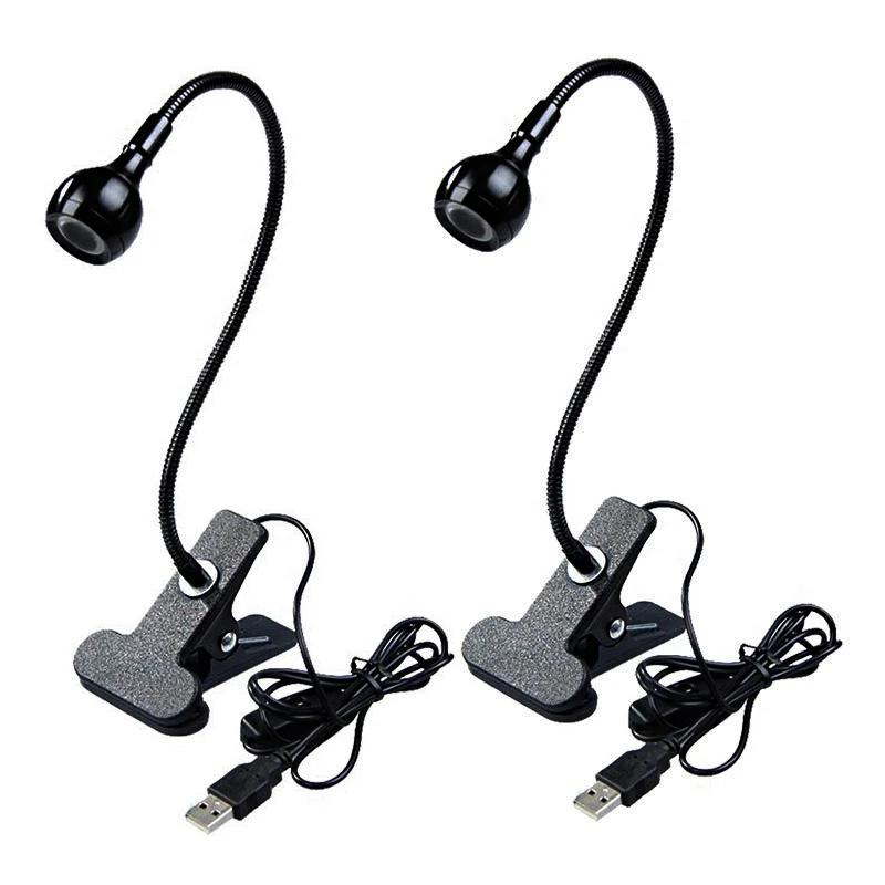 

2X 3 Вт оптический микроскоп светодиодный настольный светильник с клипсой USB Настольный светильник с клипсой, теплый белый