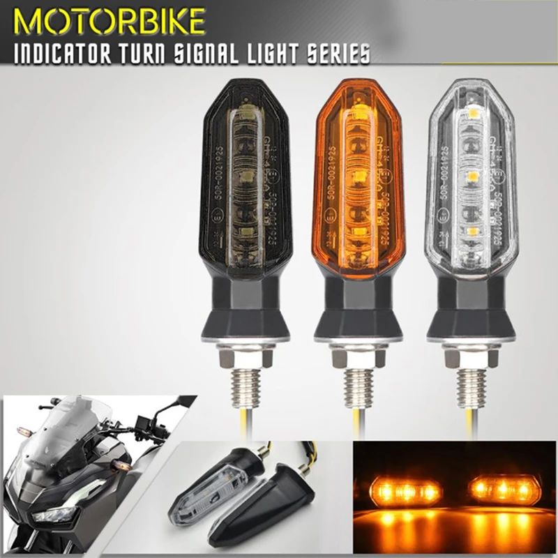 

LED Motorcycle Turn Signals Lights 12V Flasher Amber Flashing Light Blinker Waterproof Signal Lamp 8mm Bolt For Honda For Suzuki