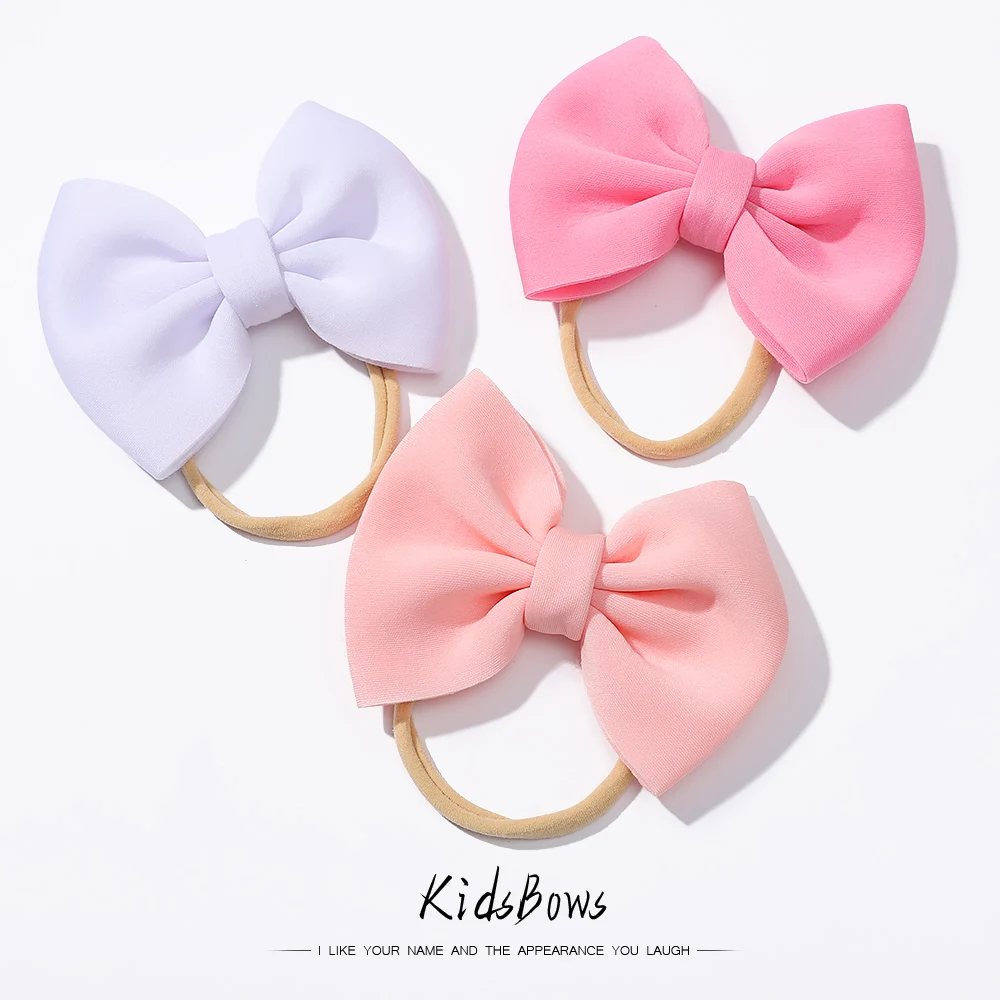 

1PC Bow Tie Hair Band for Girls Cute Sweet Big Bow Headband Newborn Baby Nylon Elastic Soft Hair Loop Kids Hair Accessory