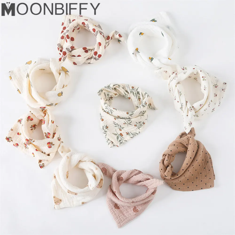 

Baby Multifunctional Printed Cotton Gauze Saliva Towel Baby Handkerchief Bib Children's Gauze Bib Headscarf Kids Accessories