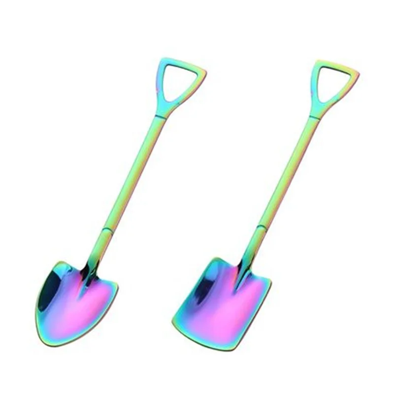 

Stainless Steel Coffee Tea Spoon Creative Retro Shovel Scoop for Dinner Ice Cream Dessert Watermelon Kitchen Tableware Bar Tool