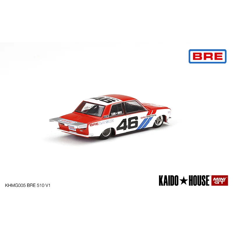 MINI GT 1:64 KAIDO HOUSE Datsun 510 Car Model Pro Street BRE510 V1 V2 Hood Opened Alloy Diorama Collection Miniature Carros Toys images - 6