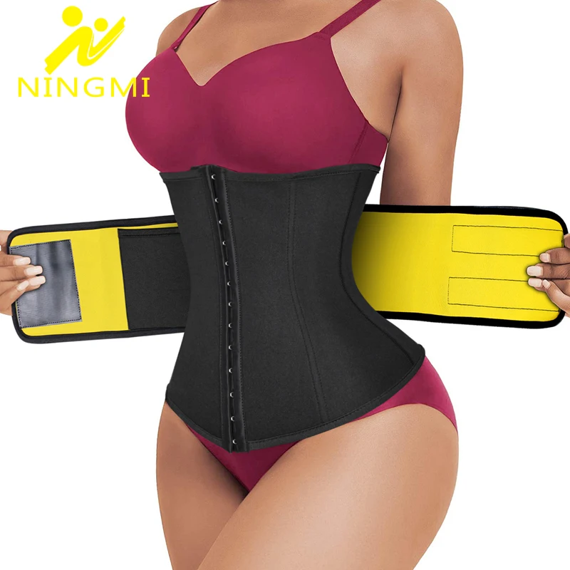 

NINGMI Waist Trainer Corset Women Sauna Sweat Faja Sport Girdle Slimming Shaper Abdominal Trimmer Belt Straps Modeling Shapewear