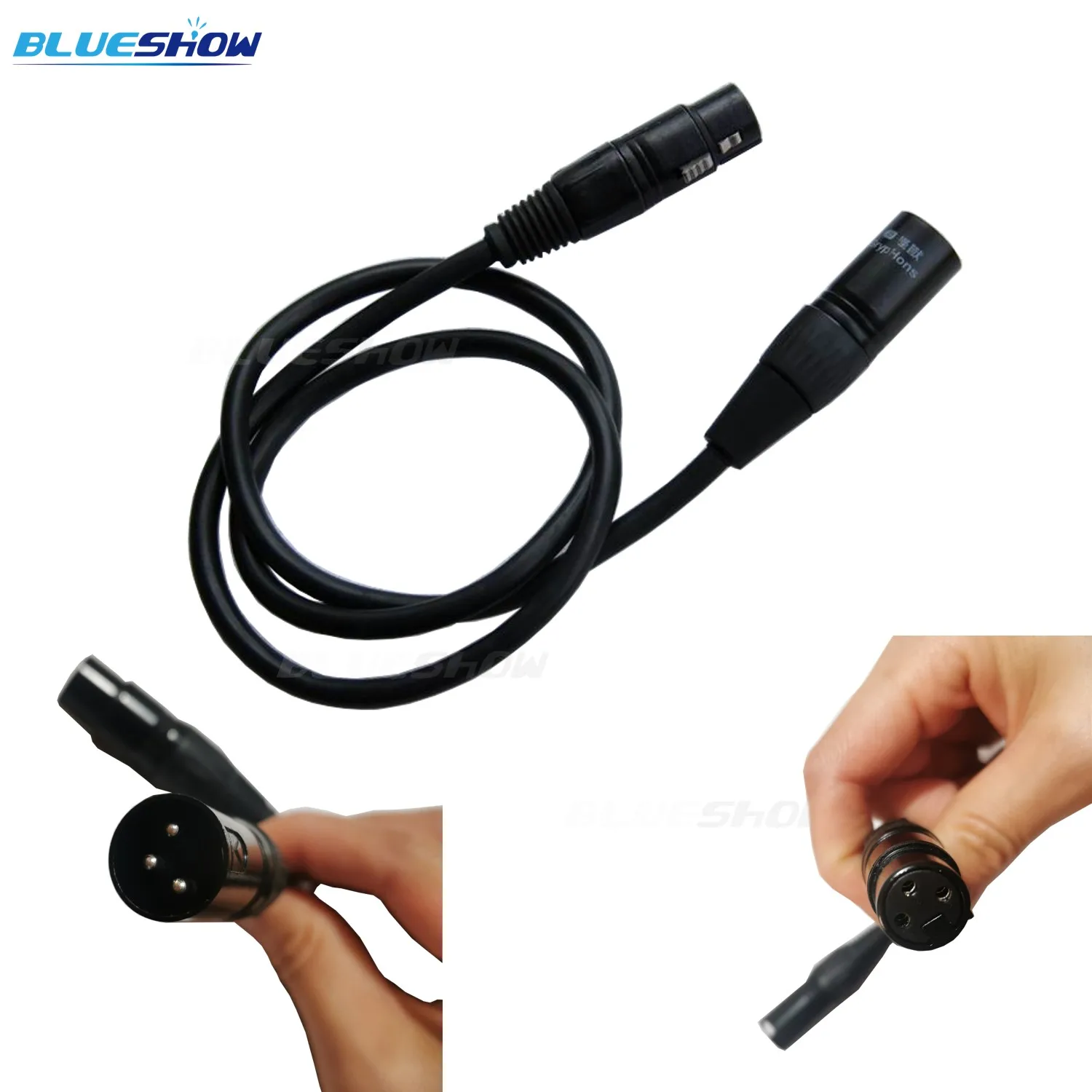 Par Licht（10 Stück） 3-Pin XLR DMX Kabel Signalkabel Schwarzer PVC-Stecker für Moving head Savada DMX Kabel 1m 