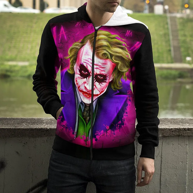 

Spring Autumn New Men Women 3D Print Zip Hoodie Joker Pattern Fashion Long Sleeves Cool Children Casual Zip Up Hoodie Clothes