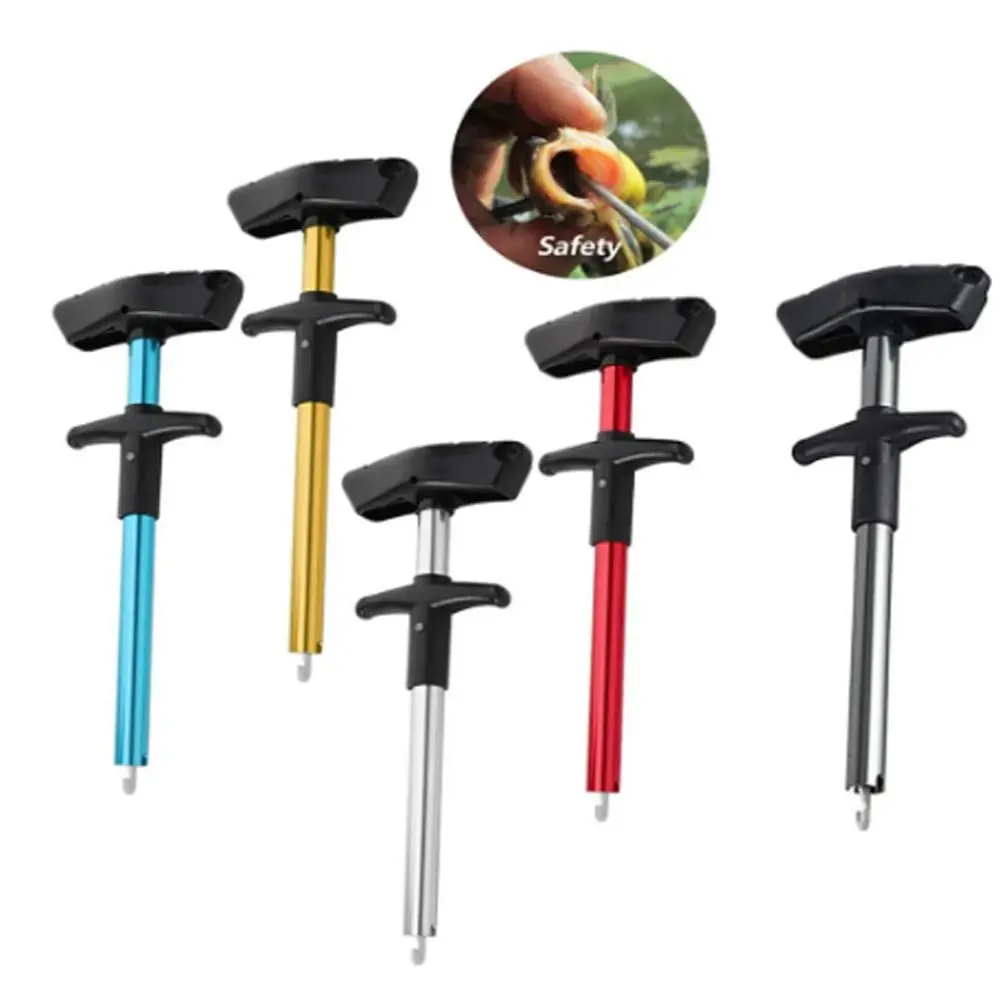 

T-Shaped Aluminum Hook Disgorger Squeeze with Spring Rope Fish Hook Separator 5 Colors Aluminum Alloy Fish Hook Remover