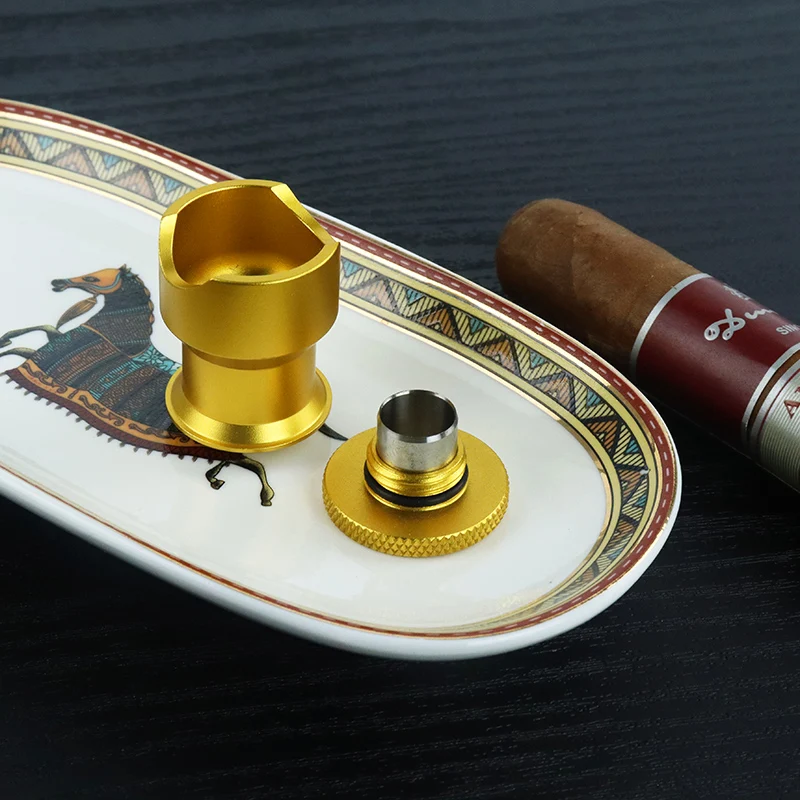 

NEW Classic Smoked Pattern Cigar Accessories Ceramic Cigar Ashtray With Punch Single Cigars Ash Slot Tobacco Cigarette Ashtrays
