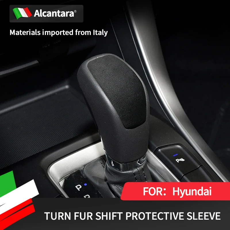 

Alcantara Suede Wrap Car Gear Shift Knob Cover Gearbox Lever Shifter Shell Frame Trim For Hyundai IX25 2015-2019 IX35 2018-IN
