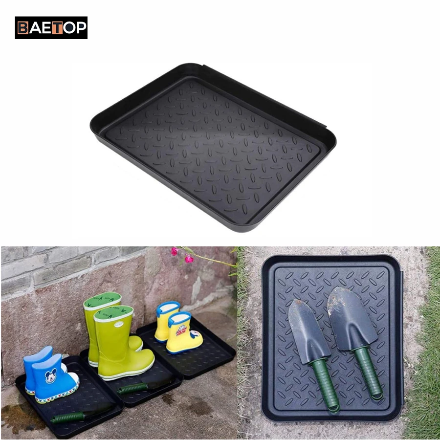 Multi-purpose Plastic Shoe Mat Tray Boot Tray for Entryway Indoor Garden Utility Mats for Dogs-Rubber Shoe Mat-Trash Can Mat-Wat