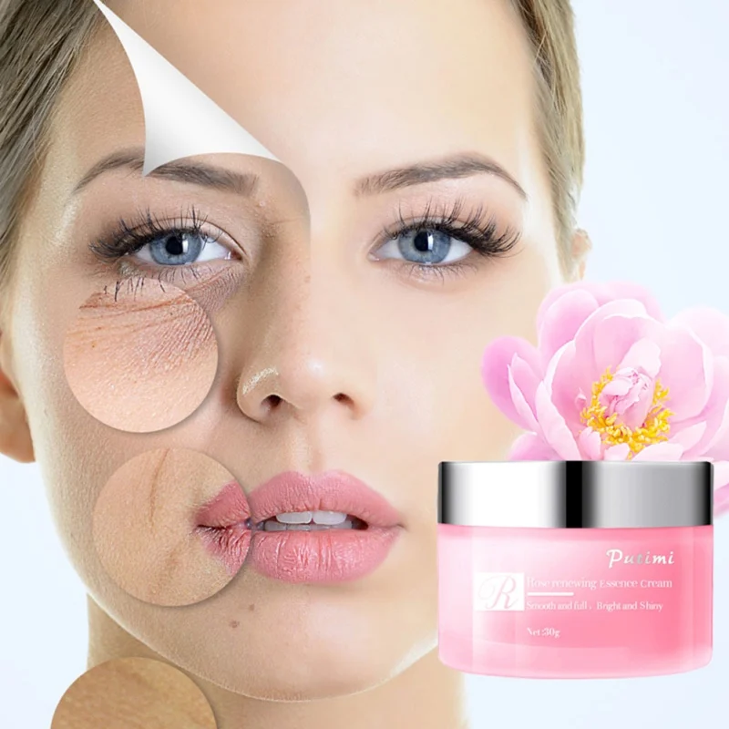 30g Rose Renewing Essence Face Creams Anti-Aging Whitening Gel Dark Spots Smooth Brighten Firming Moisturizing Lighten Freckles