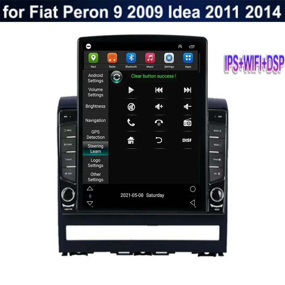 Автомобильный мультимедийный плеер 8 ГБ + 128 Android13 Carplay для Fiat Peron 9 2009 Idea 2011 Tesla Style