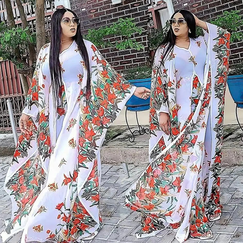 

Two Piece Set Women Africa Clothes African Dashiki New Fashion 2 Piece Sets Long Dress Pants Suit Party Dresses Big Size Robe