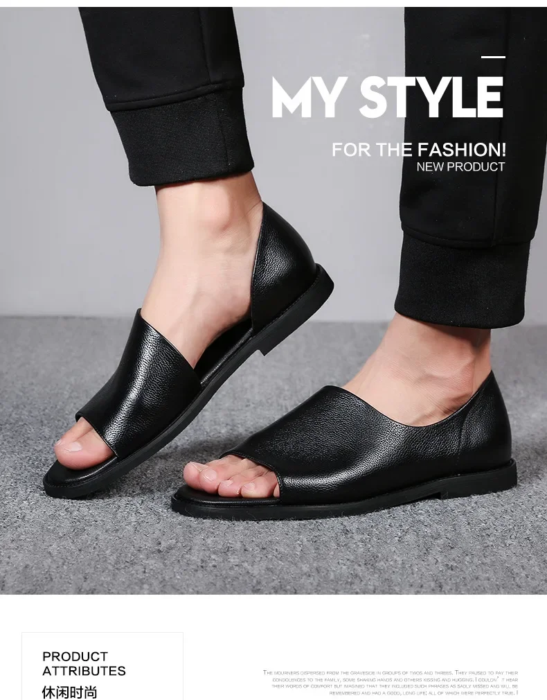 Мужские сандалии новые летние дизайнерские пляжные туфли из коровьей кожи